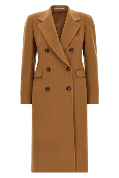 Tagliatore 'meryl' Double-breasted Coat In Brown