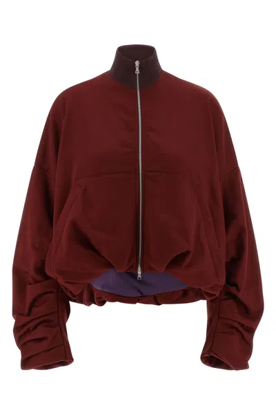 Dries Van Noten High Neck Oversized Sweatshirt With Long Sleeves In Red