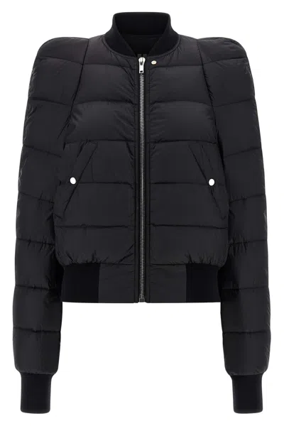 Rick Owens Modern Quilted Down Jacket Pockets In Black