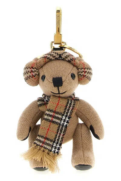 Burberry Checked Wool And Cashmere-blend And Gold-tone Bag Charm In Brown