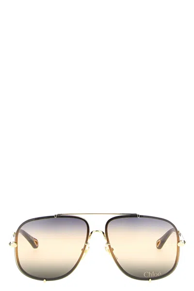 Chloé Square Frame Sunglasses Gradient Lenses In Multi