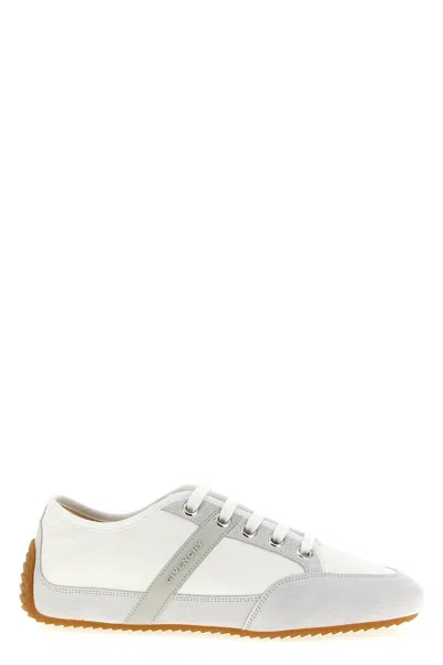Givenchy White Silm Sneakers In Nylon And Suede In Animal Print
