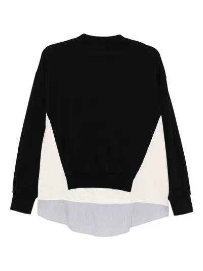 Undercover Layered Cotton Sweatshirt In Black