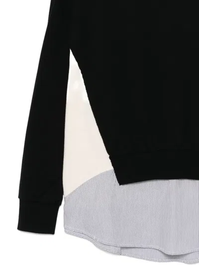 Undercover Layered Cotton Sweatshirt In Black