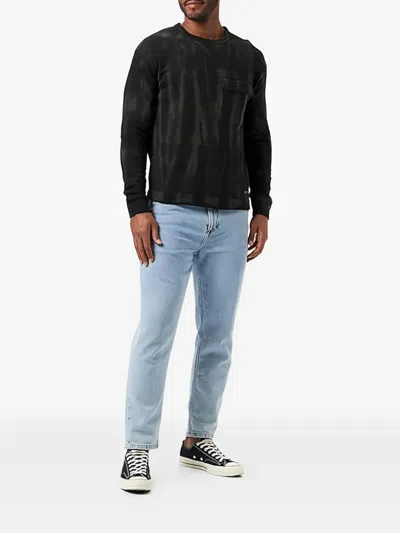Marc O'polo Tie-dye Crew-neck Sweatshirt In Black