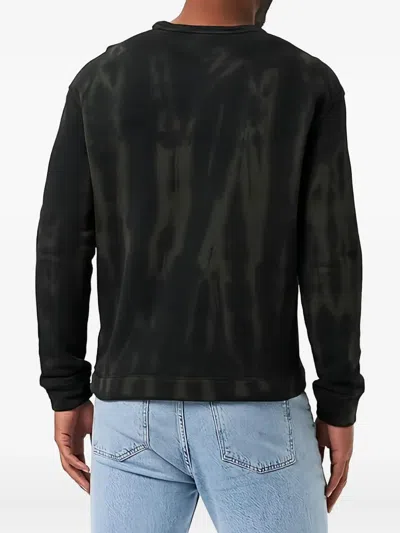 Marc O'polo Tie-dye Crew-neck Sweatshirt In Black