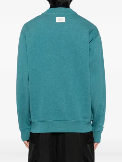 Aape By A Bathing Ape Logo-appliqué Button-up Sweatshirt In Green