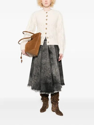 Isabel Marant Étoile Isabel Marant Etoile Lace-knit Cardigan With Button Details In Neutral