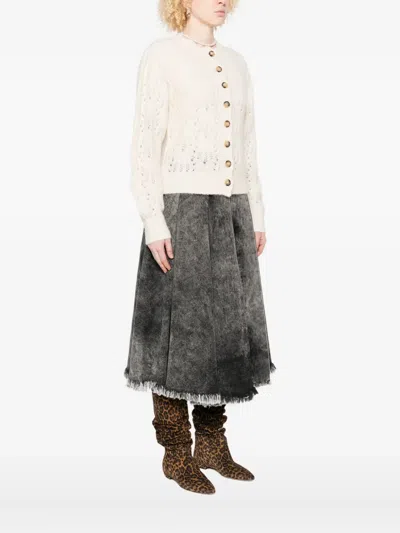 Isabel Marant Étoile Isabel Marant Etoile Lace-knit Cardigan With Button Details In Neutral