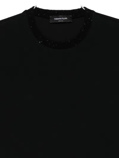 Fabiana Filippi Short Sleeve Sweater In Black