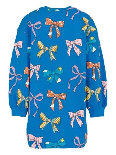 Stella Mccartney Bow Pattern Dress In Blue