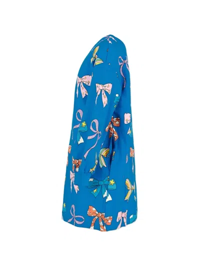 Stella Mccartney Bow Pattern Dress In Blue