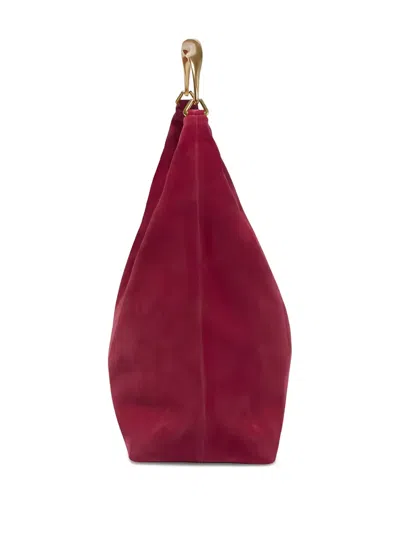 Simkhai Nixi Twisted-handle Suede Shoulder Bag In Red