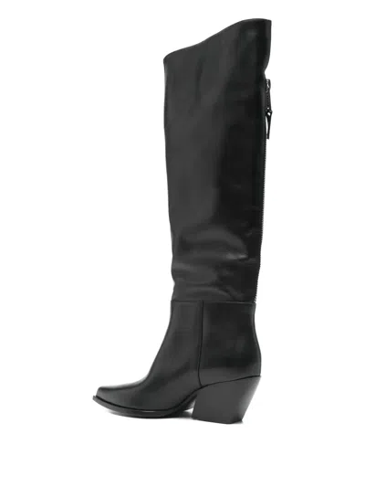 Elena Iachi Zip-fastening Pointed-toe Boots In Black