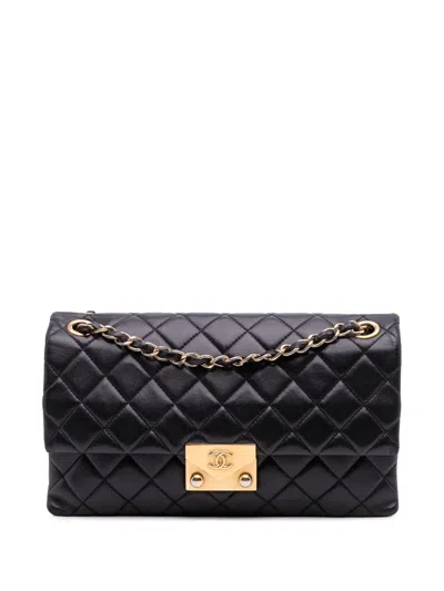 Pre-owned Chanel 2015-2016 Quilted Lambskin Pagoda Accordion Flap Shoulder Bag In Black