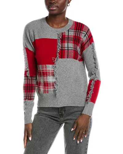 Autumn Cashmere Patchwork Cashmere Sweater In Red
