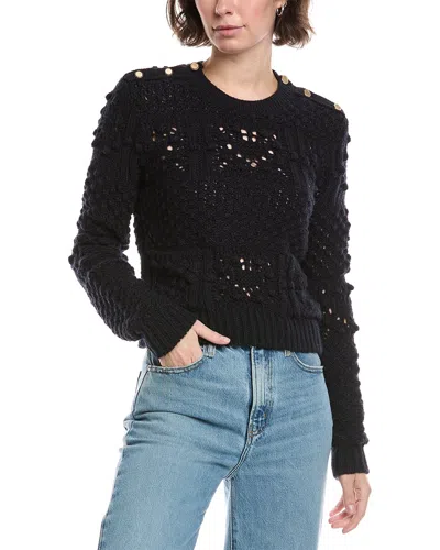 Frame Patch Pocket Wool & Alpaca-blend Sweater In Black