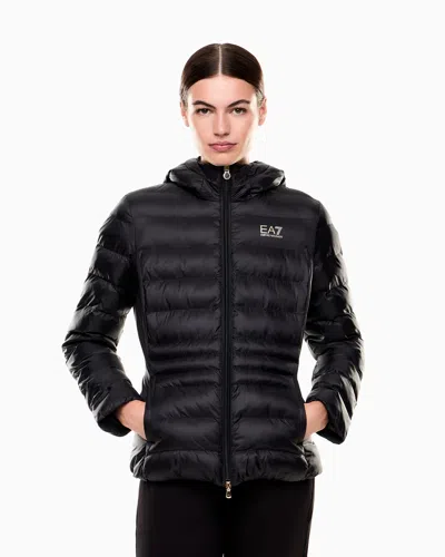 Ea7 Core Lady Nylon Padded Jacket In Black