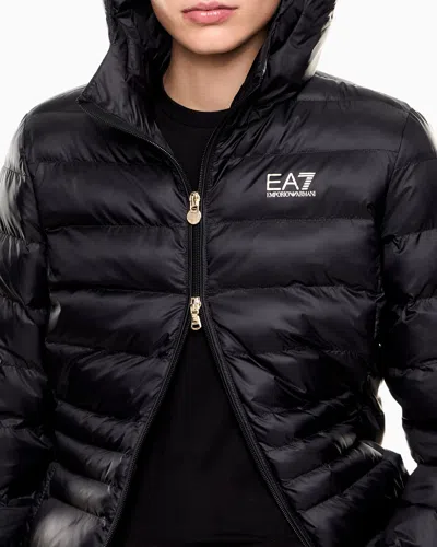 Ea7 Core Lady Nylon Padded Jacket In Black