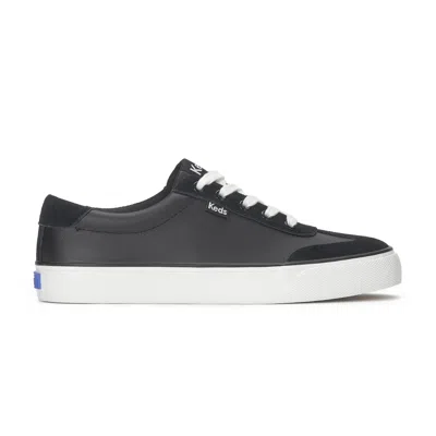 Keds Women's Jump Kick T-toe Leather/suede Lace Up Leather Sneakers In Black