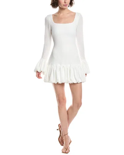 Black Halo Mirelli Textured Long Sleeve Bubble Hem Minidress In Bubble Cloud