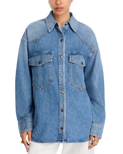 Agolde Lotta Denim Shirt In Grade In Blue