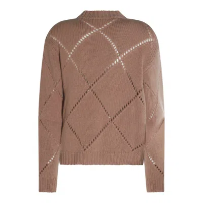 Zanone Diamond-pattern Knit Sweater In Brown