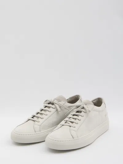 Common Projects Achilles Sneakers In Light Grey Nubuck In White