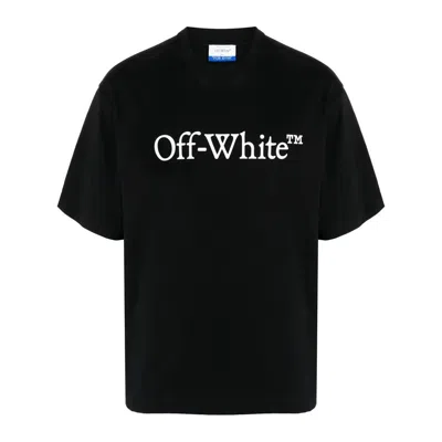 Off-white Oversized Black T-shirt With Contrasting Logo Print In Cotton