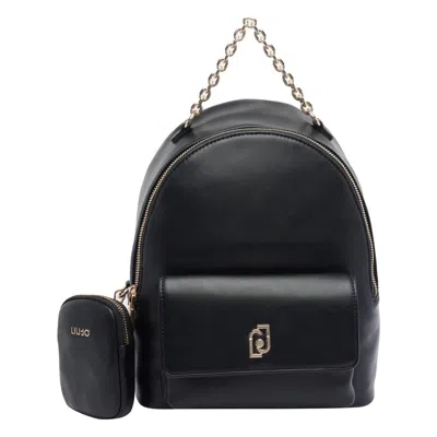 Liu •jo Versatile Backpack Featuring Multiple Pockets In Black