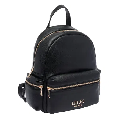 Liu •jo Versatile Backpack Featuring Multiple Pockets In Black
