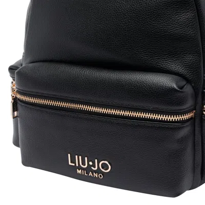 Liu •jo Versatile Backpack Featuring Multiple Pockets In Black