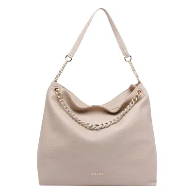 Liu •jo Medium Hobo Bag Chain Strap In Neutral