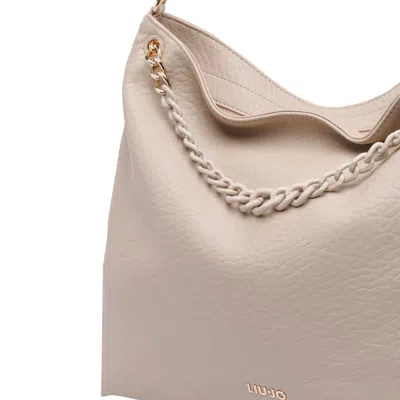 Liu •jo Medium Hobo Bag Chain Strap In Neutral