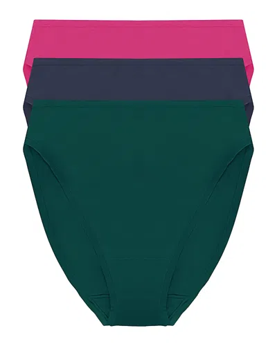 Natori Bliss Bare Assorted 3-pack Stretch Cotton High Waist Briefs In Multi