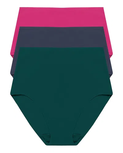 Natori Bliss Bare Assorted 3-pack Stretch Cotton High Waist Briefs In Multi