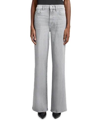 7 For All Mankind High Rise Lotta Flared Leg Jeans In Panalu In White