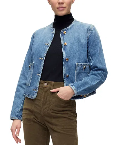 Veronica Beard Brandy Tailored Denim Jacket In Blue