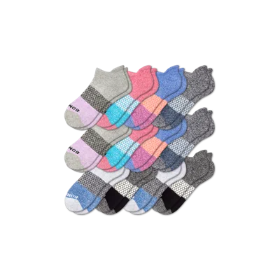 Bombas Tri-block Ankle Sock 12-pack In Animal Print
