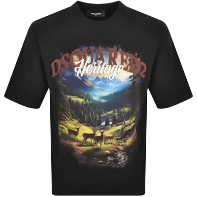 Dsquared2 Loose-fit Signature T-shirt In Black