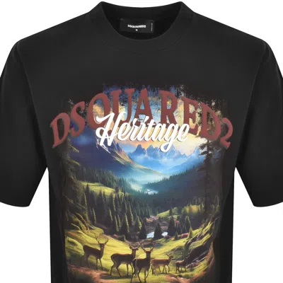 Dsquared2 Loose-fit Signature T-shirt In Black
