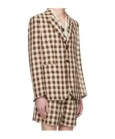 Bode Gilbert Check Blazer In Multi