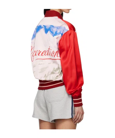 Bode Postcard Rally Jacket In Red
