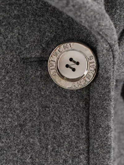 Givenchy Womens Slate Blend Double-breasted Notch-lapels Wool And Silk Coat In Gray