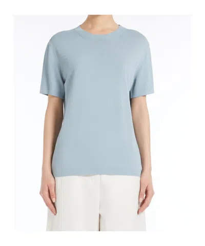 Max Mara Short-sleeved Pullover In Blue