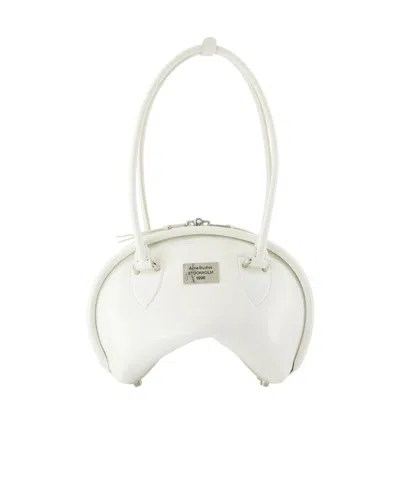 Acne Studios Small Bowlina Leather Shoulder Bag In White