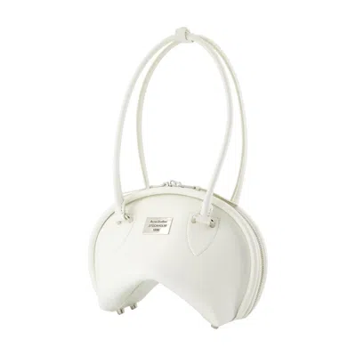 Acne Studios Small Bowlina Leather Shoulder Bag In White