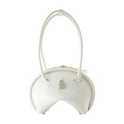 Acne Studios Small Bowlina Leather Shoulder Bag In White