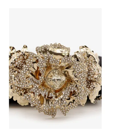 Alexander Mcqueen Satin Clutch Bag Knuckle Duster In Black