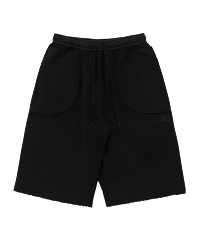 Mm6 Maison Margiela Knee-length Shorts Featuring Elastic Waistband In Black